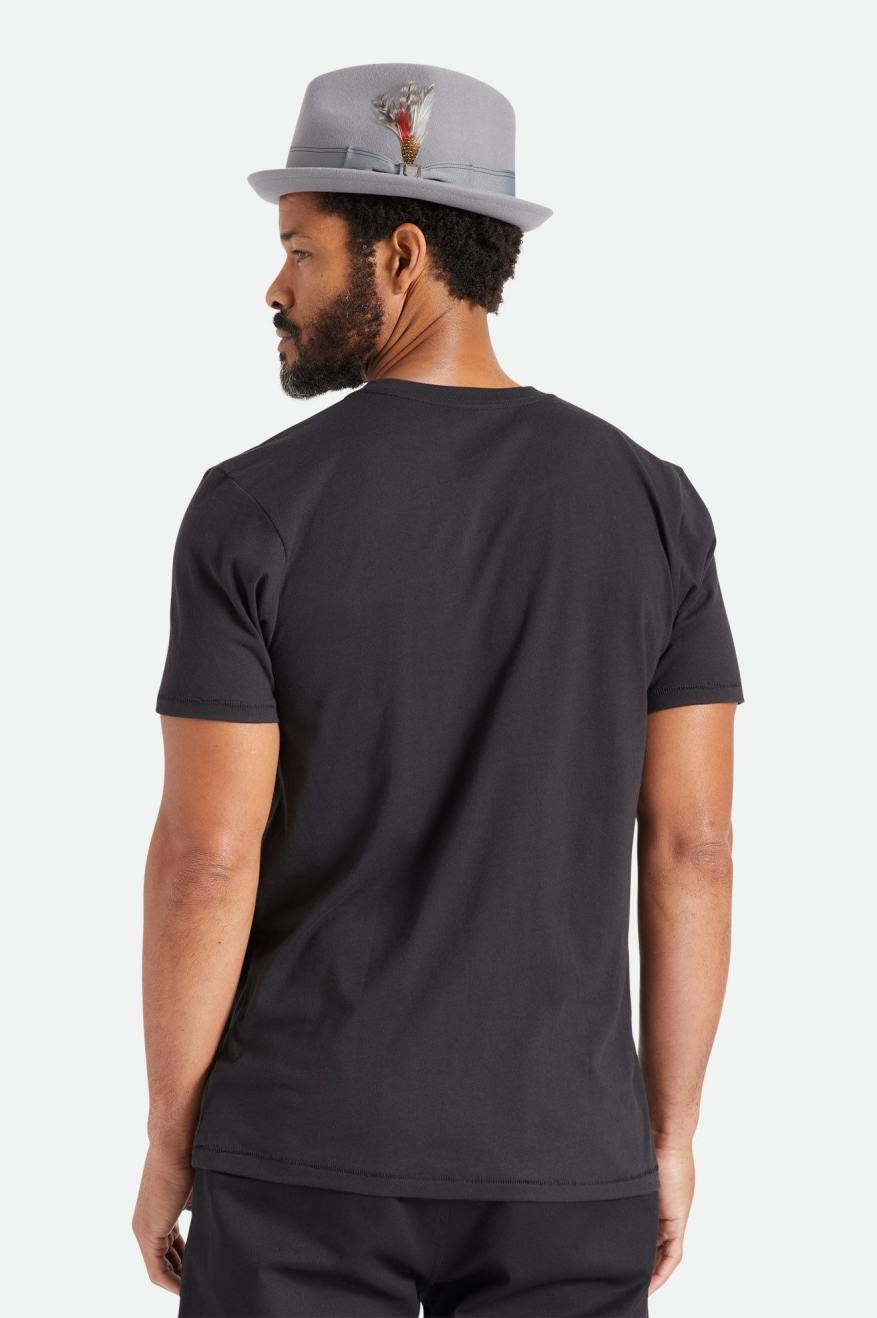 Tops Brixton Basic S/S Tailored Hombre Negros | IVQOTN857