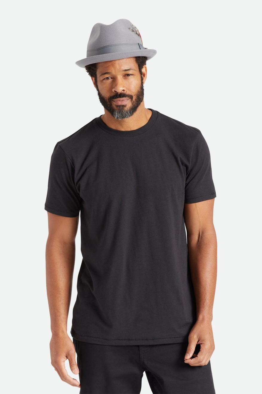 Tops Brixton Basic S/S Tailored Hombre Negros | IVQOTN857