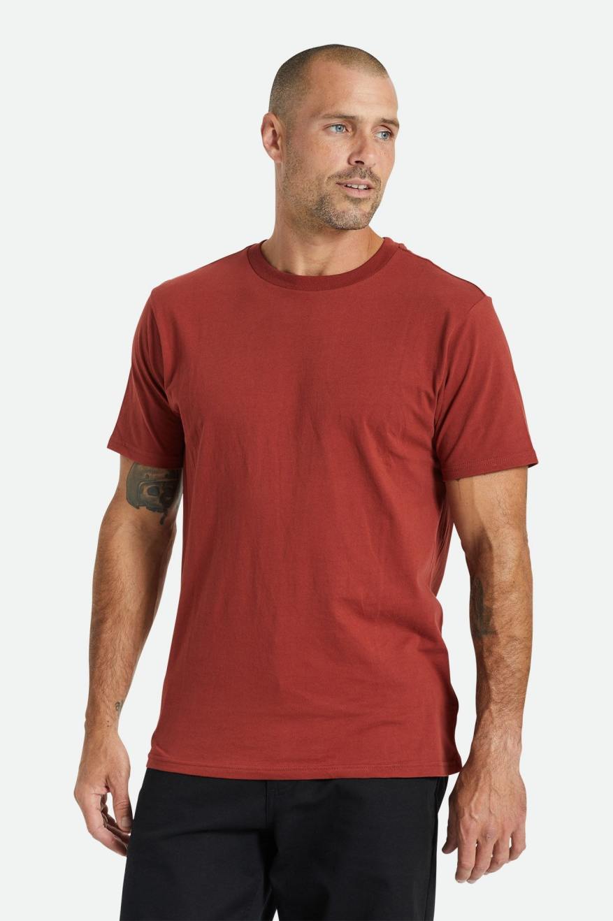 Tops Brixton Basic S/S Tailored Hombre Rojos | OXKGIV603