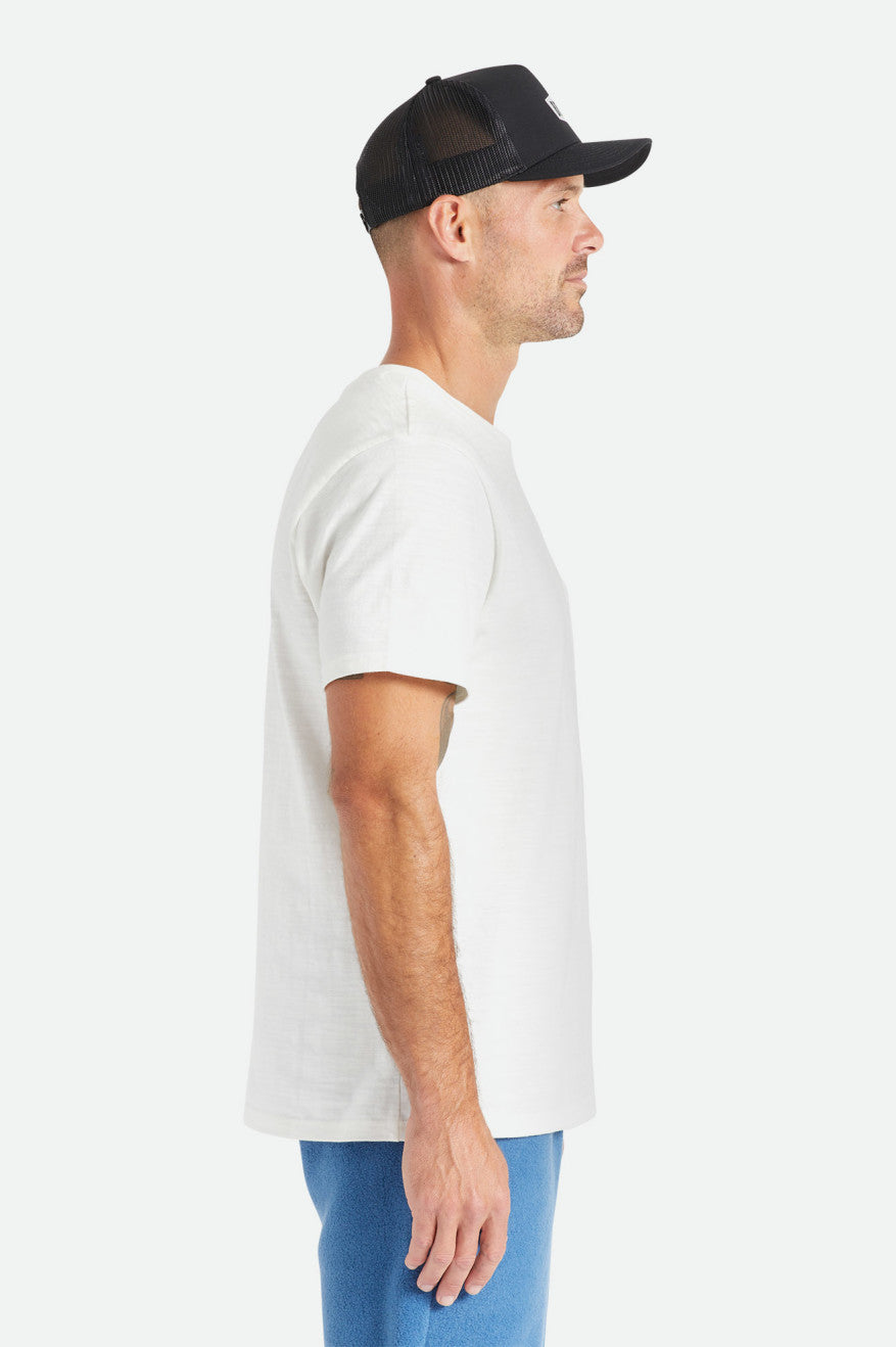 Tops Brixton Basic Slub S/S Pocket Hombre Blancos | KFSEBW890