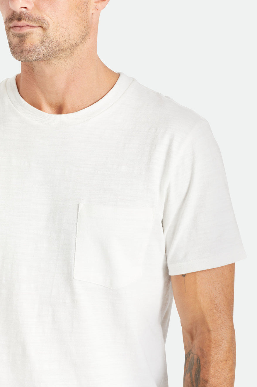 Tops Brixton Basic Slub S/S Pocket Hombre Blancos | KFSEBW890