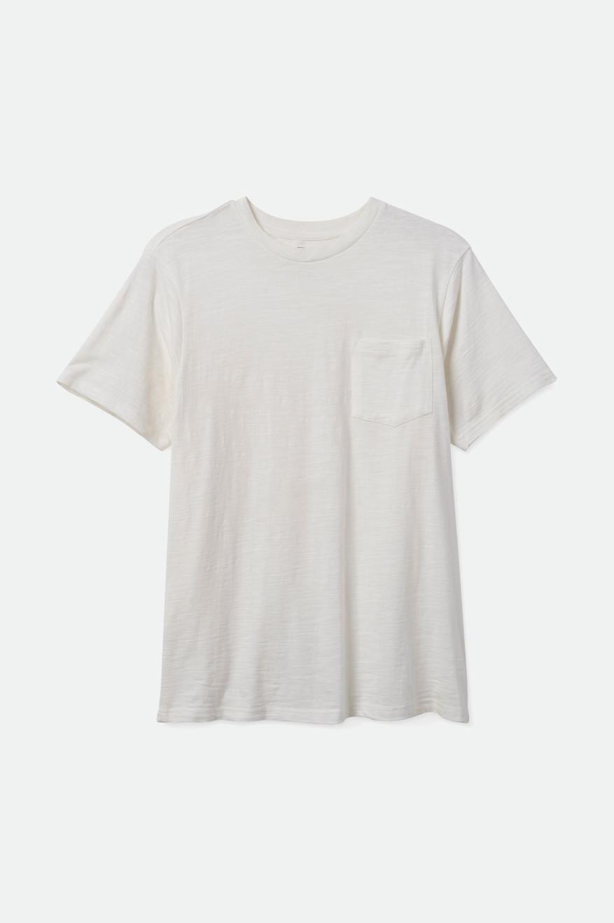 Tops Brixton Basic Slub S/S Pocket Hombre Blancos | KFSEBW890