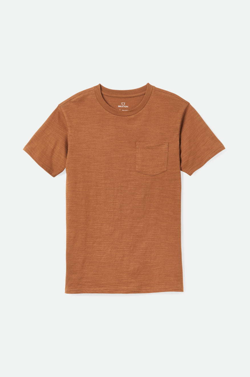 Tops Brixton Basic Slub S/S Pocket Hombre Marrom | KWMZCJ836