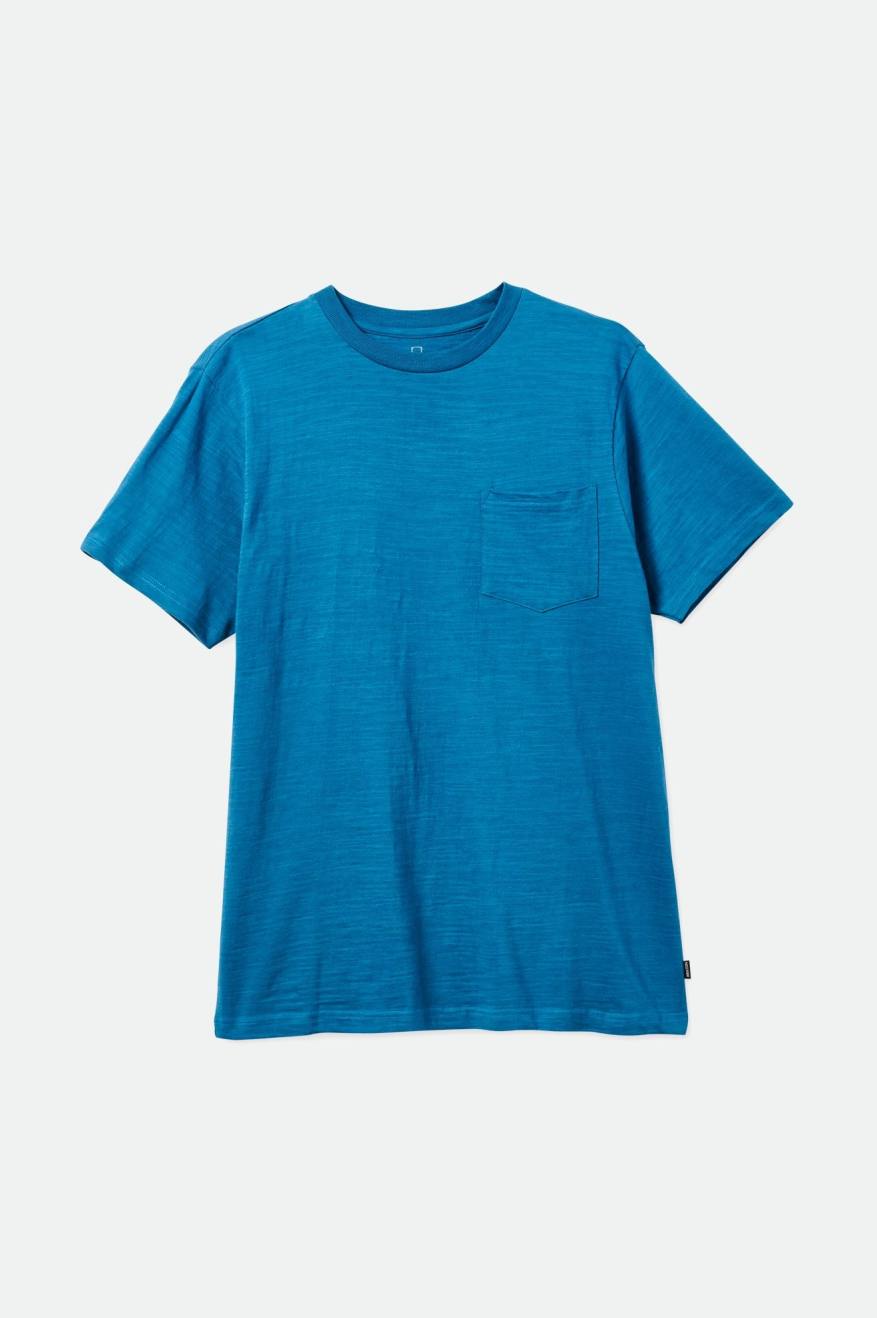 Tops Brixton Basic Slub S/S Pocket Hombre Turquesa | NGYZUF792