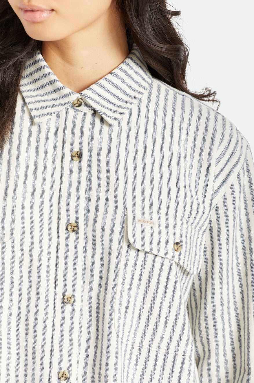 Tops Brixton Bowery Boyfriend L/S Mujer Stripes | NRIUHA967