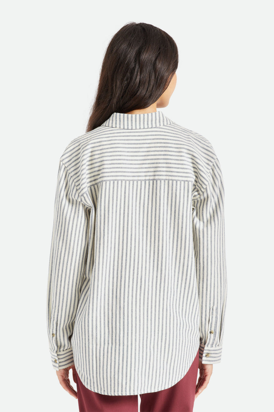 Tops Brixton Bowery Boyfriend L/S Mujer Stripes | NRIUHA967