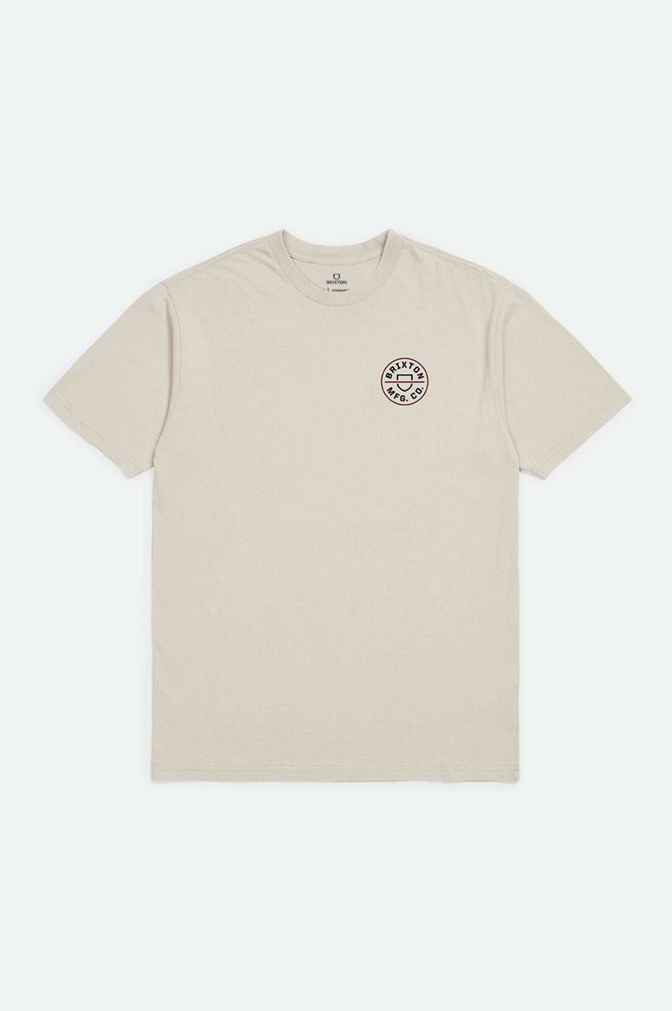 Tops Brixton Crest II S/S Standard Hombre Creme | LRYXZU792