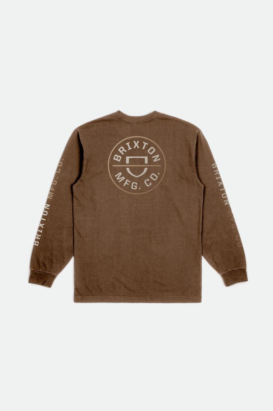 Tops Brixton Crest L/S Standard Hombre Beige | EWHCBI890