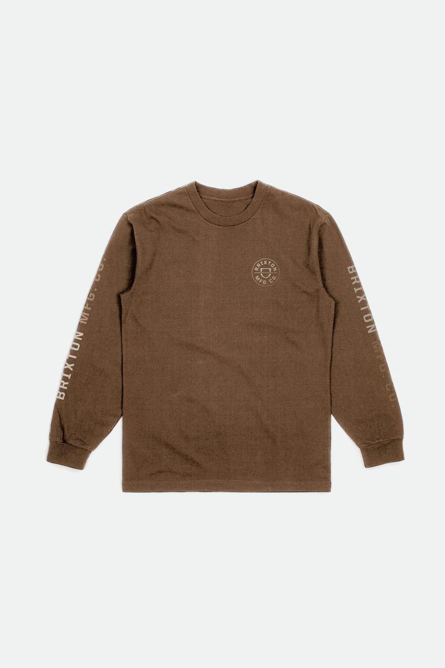 Tops Brixton Crest L/S Standard Hombre Beige | EWHCBI890