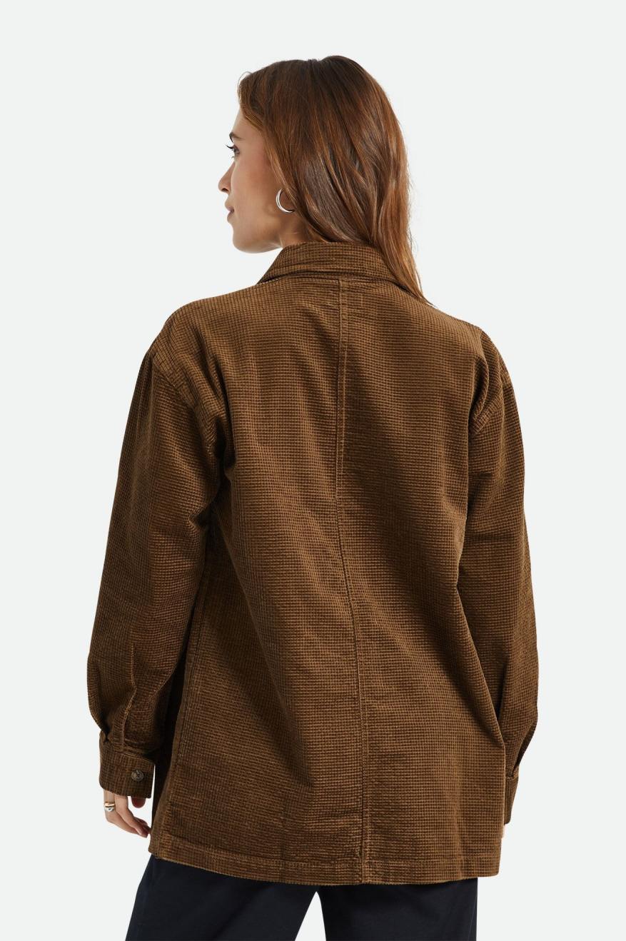 Tops Brixton Dundee Corduroy Overshirt Mujer Marrom | WIXHMA712