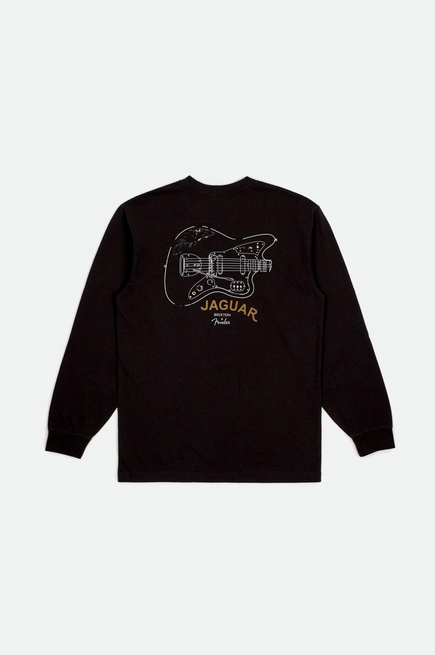 Tops Brixton Fender Jaguar Contour L/S Standard Hombre Negros | QKUVCF758