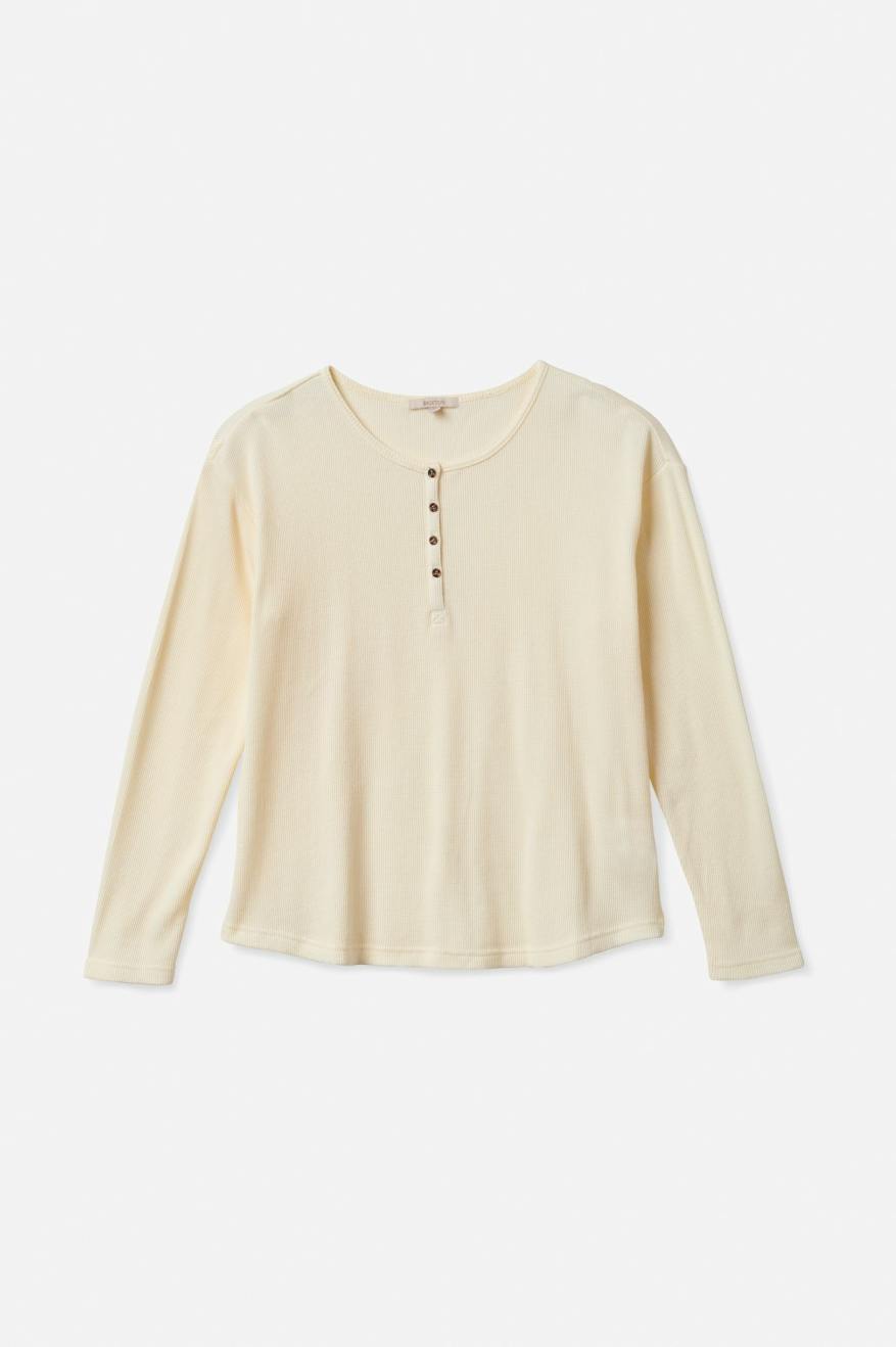 Tops Brixton Monty L/S Henley Mujer Blancos | KYGDFJ768