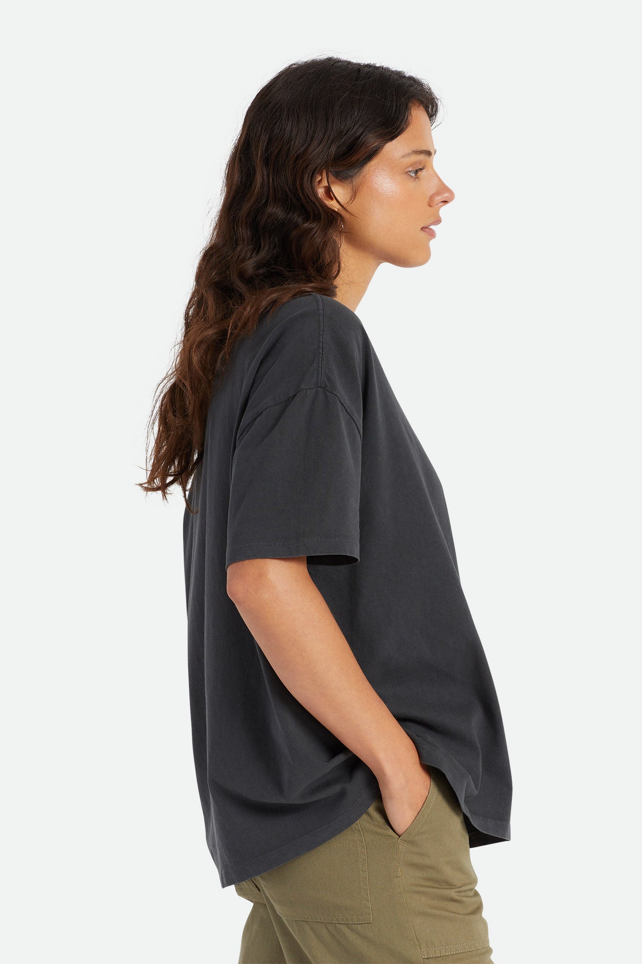 Tops Brixton Oversized Boyfriend Mujer Negros | DHUXAW816