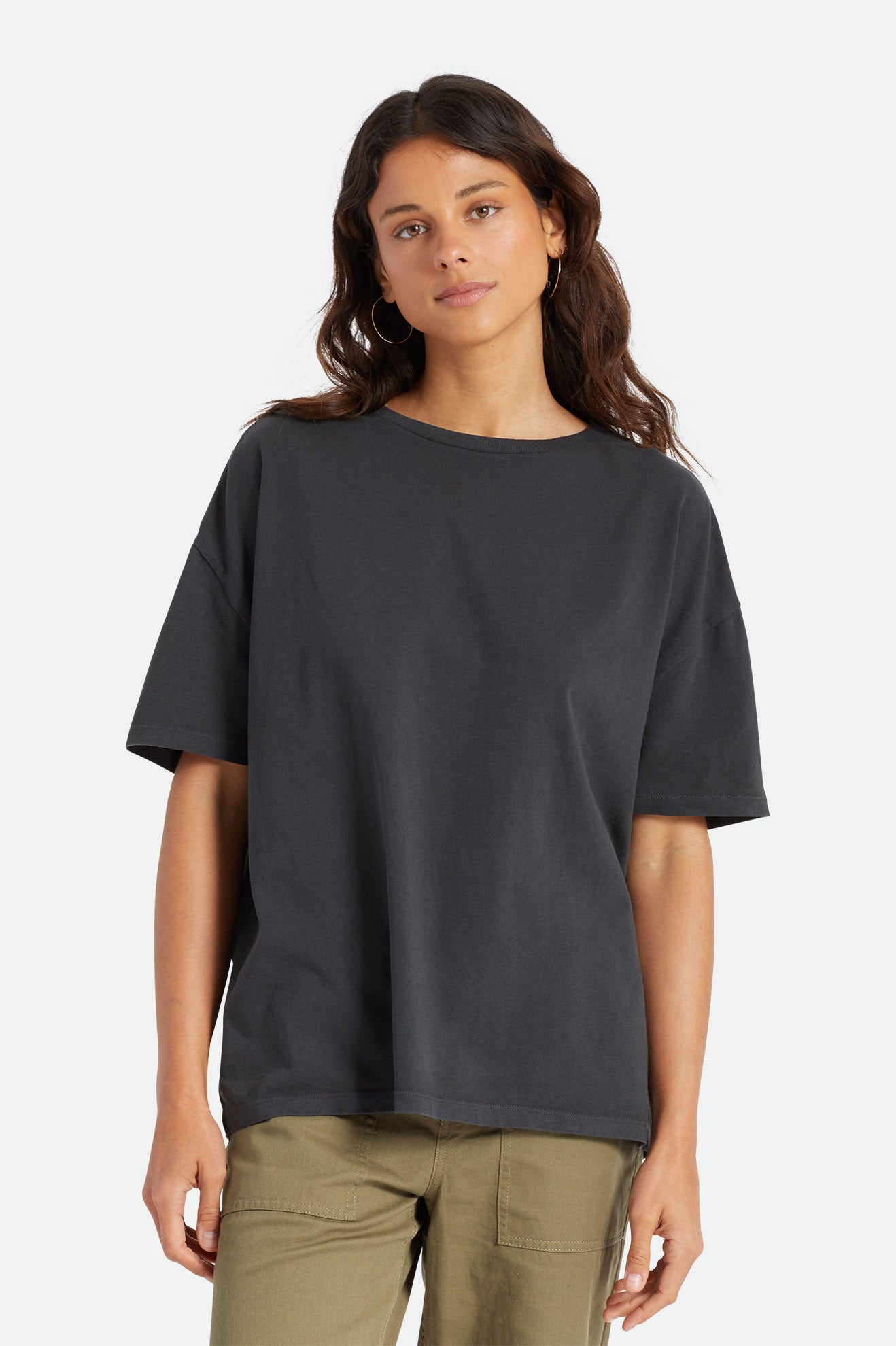 Tops Brixton Oversized Boyfriend Mujer Negros | DHUXAW816