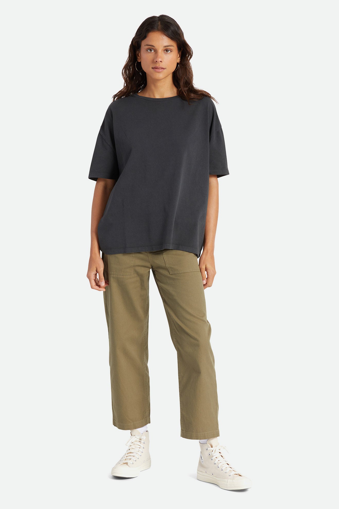 Tops Brixton Oversized Boyfriend Tee Mujer Negros | GPQMET618