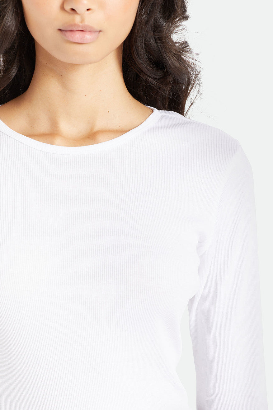 Tops Brixton Tennessee L/S Mujer Blancos | QMBNKR876