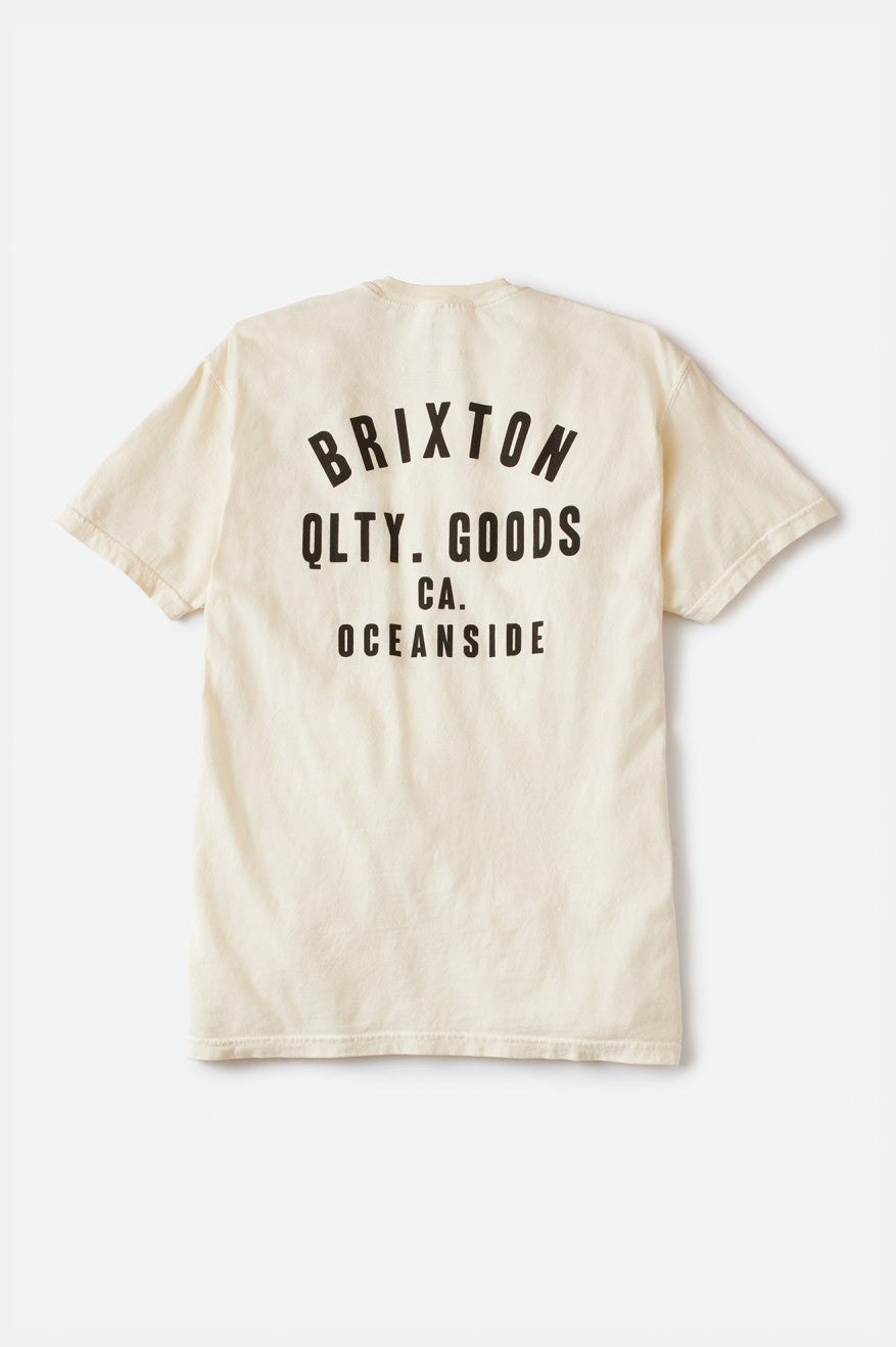 Tops Brixton Woodburn Oceanside S/S Standard Hombre Creme Negros | URTFOK357