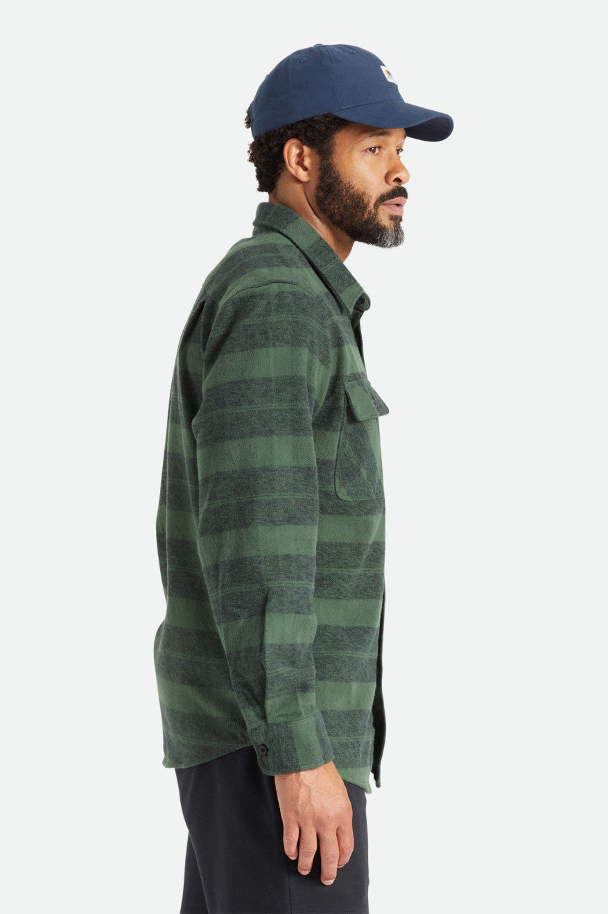 Tops De Franela Brixton Bowery Heavy Weight L/S Hombre Verdes | MKDCJP901