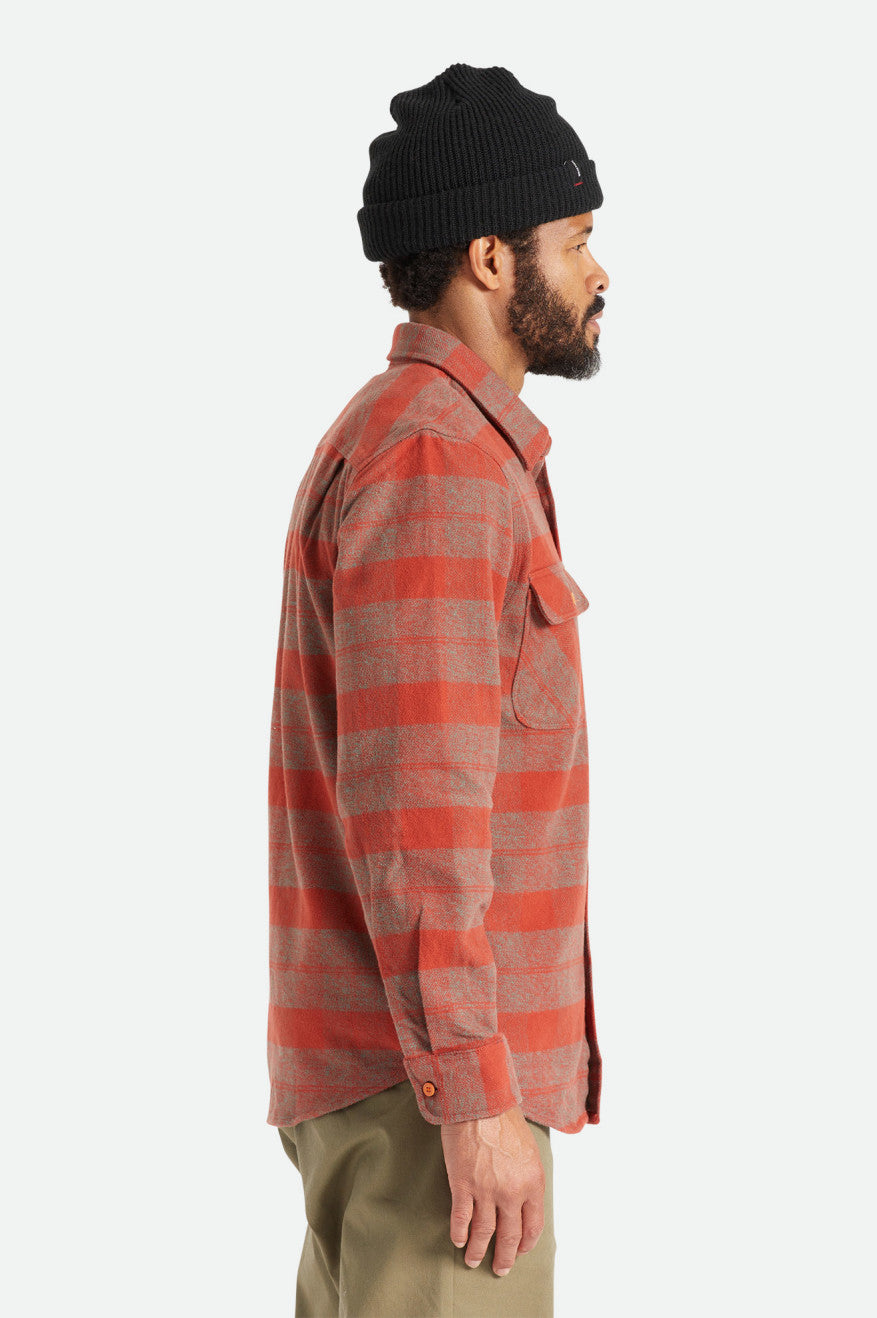 Tops De Franela Brixton Bowery Heavy Weight L/S Hombre Rojos | QZSWVJ302