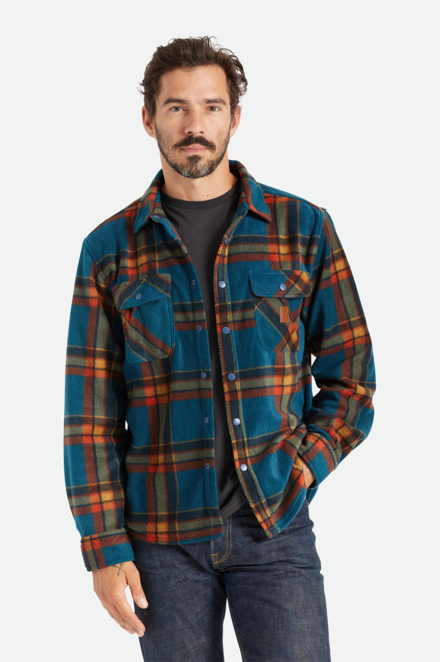 Tops De Franela Brixton Bowery L/S Arctic Stretch Fleece Hombre Azules Oscuro | BTGUSV671