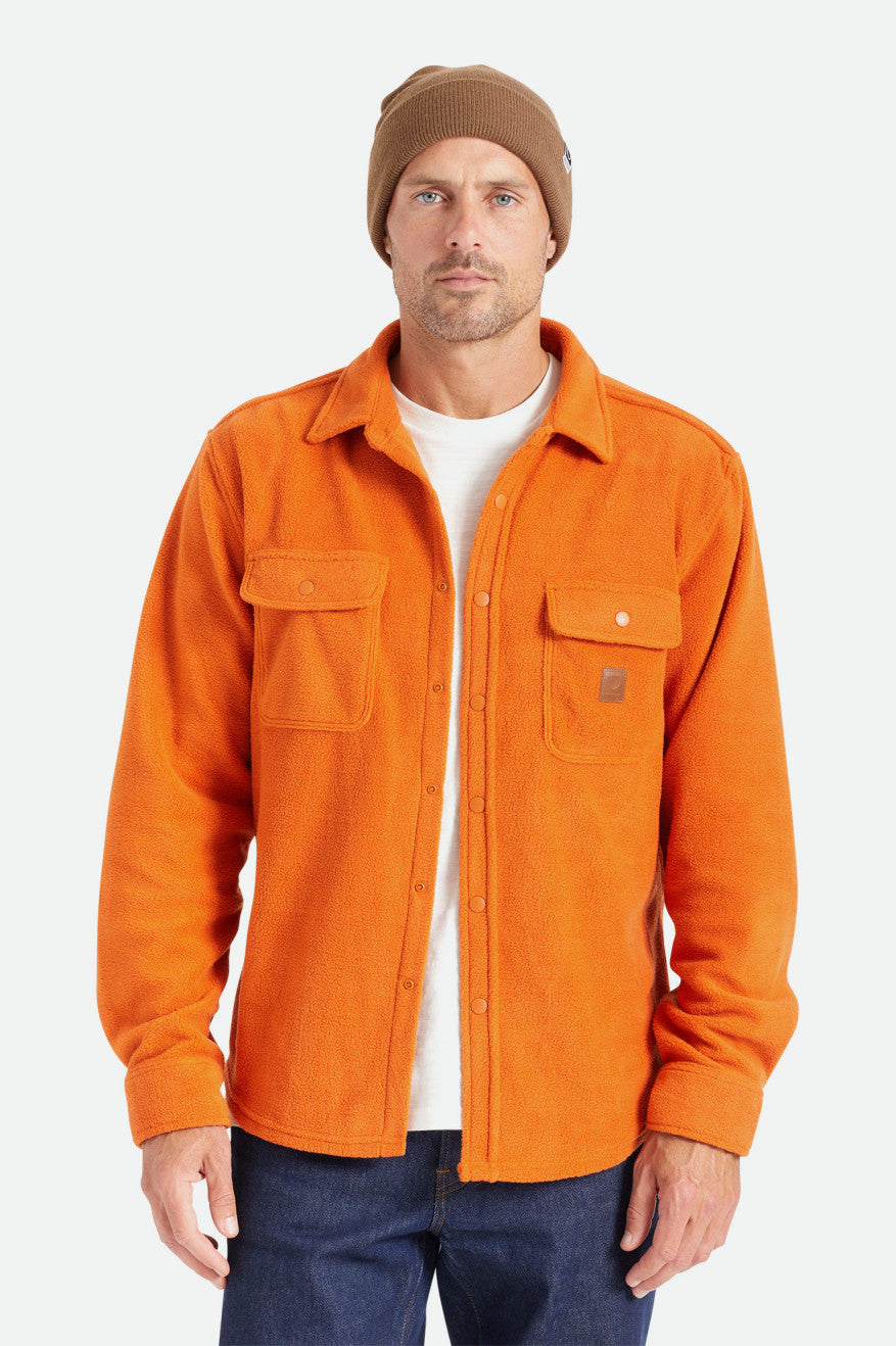 Tops De Franela Brixton Bowery L/S Arctic Stretch Fleece Hombre Naranjas | IPVJUX783