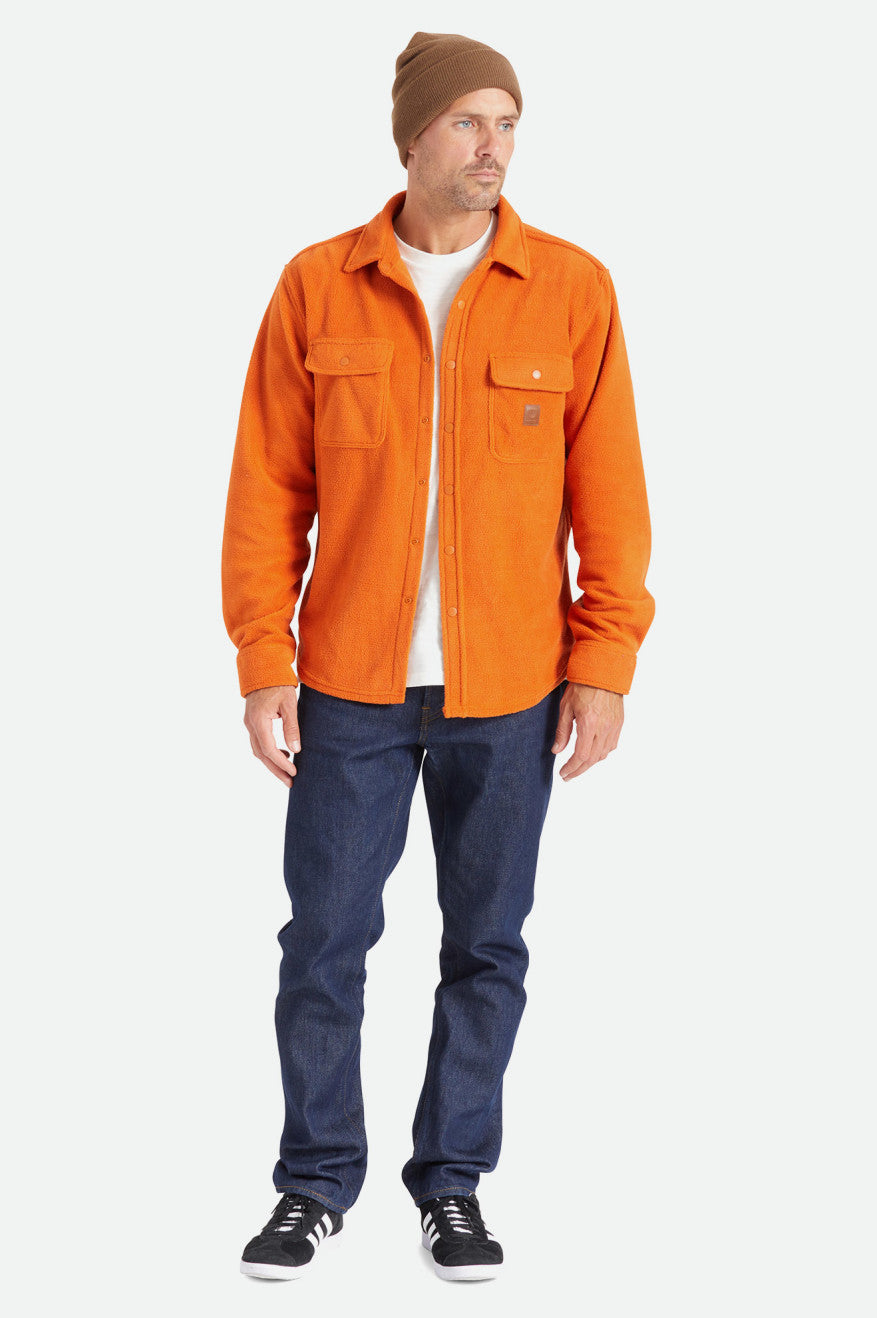 Tops De Franela Brixton Bowery L/S Arctic Stretch Fleece Hombre Naranjas | IPVJUX783