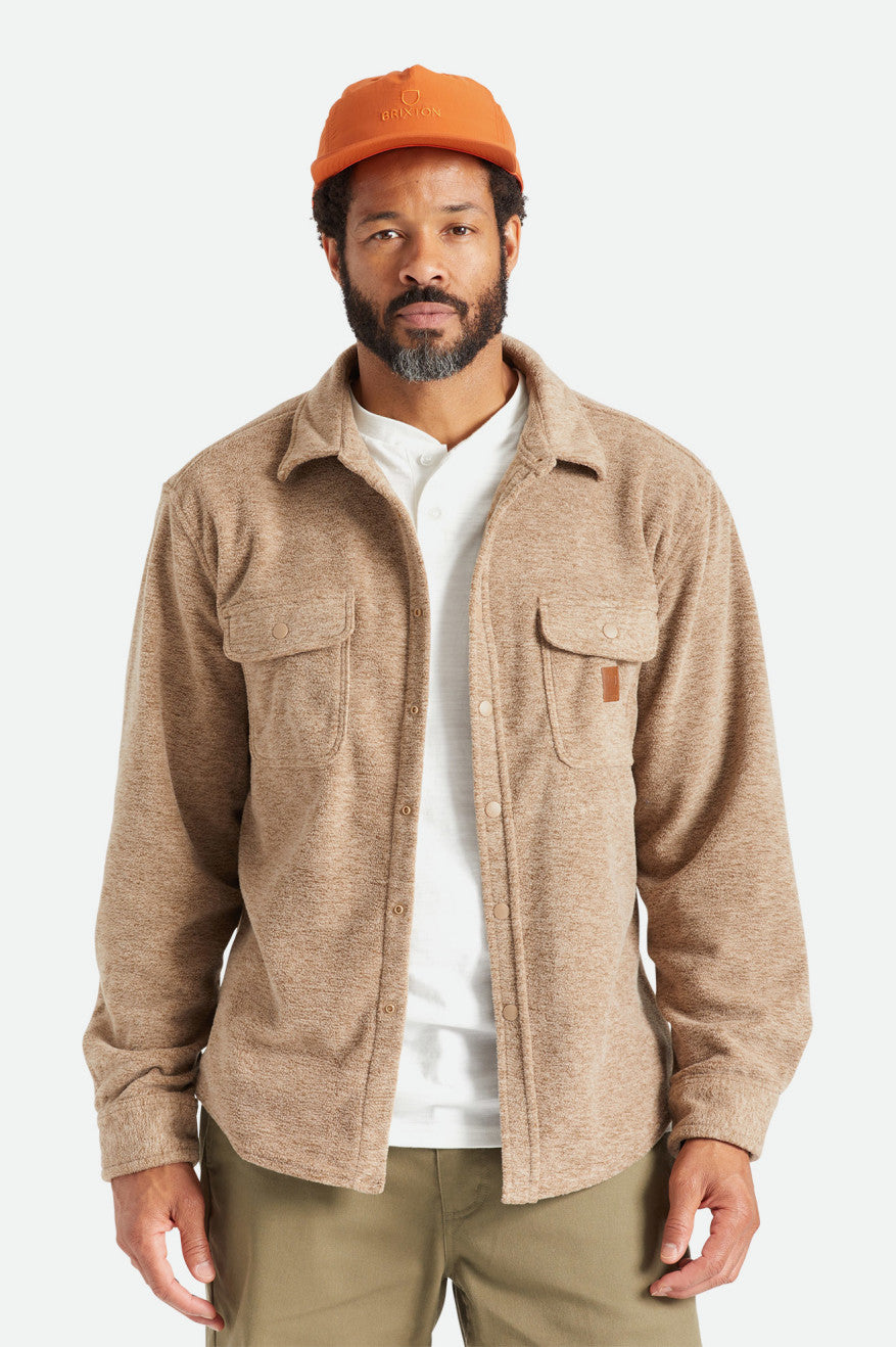 Tops De Franela Brixton Bowery L/S Arctic Stretch Fleece Hombre Beige | VGRBQM387