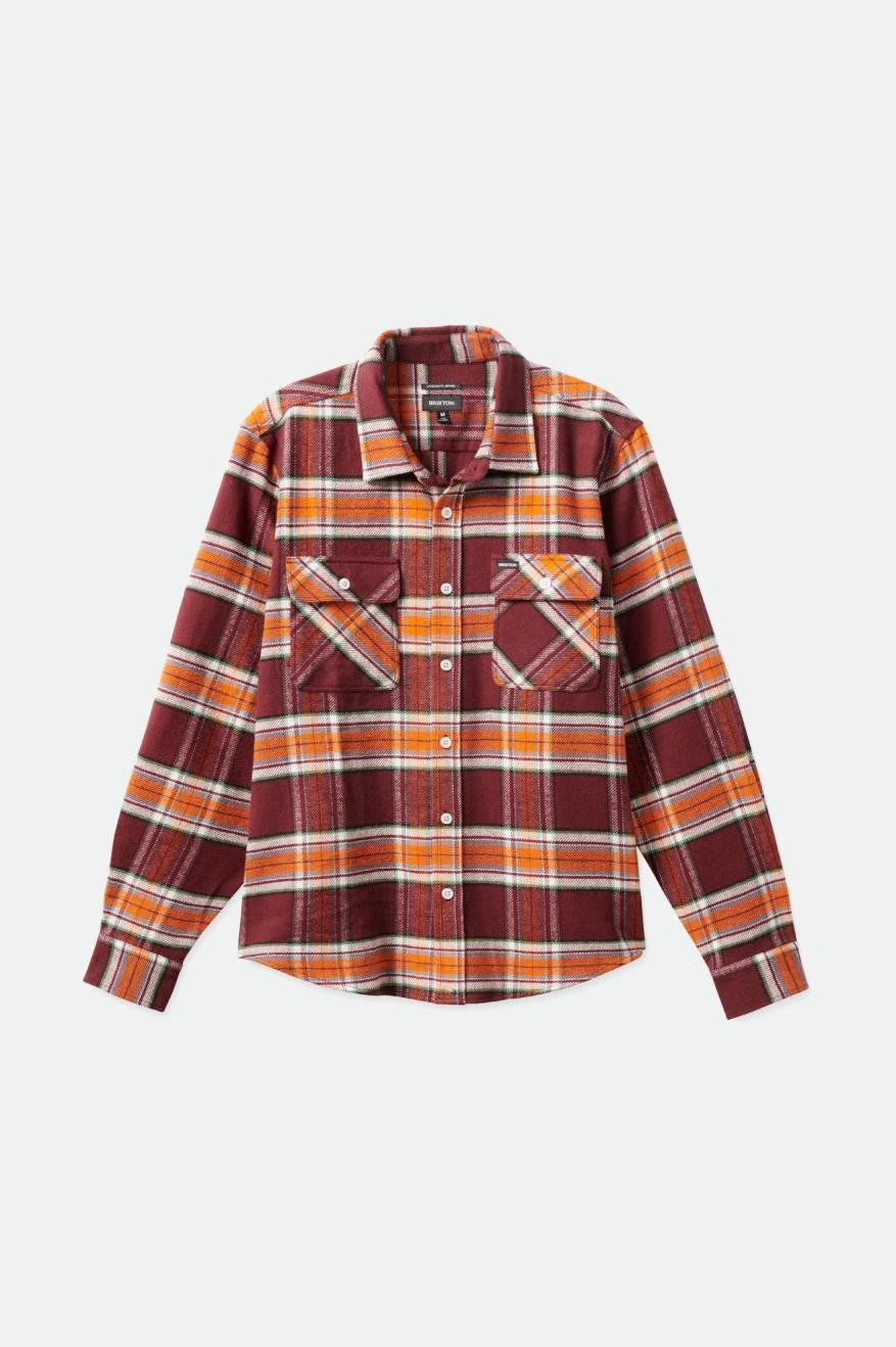 Tops De Franela Brixton Bowery L/S Hombre Naranjas | AVIRWB519