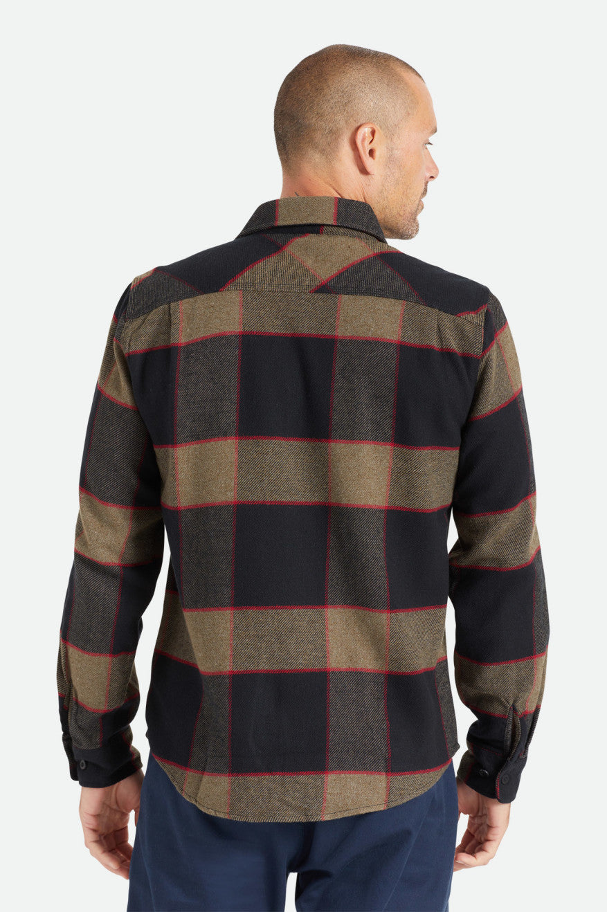 Tops De Franela Brixton Bowery L/S Hombre Grises | DUSXBV867