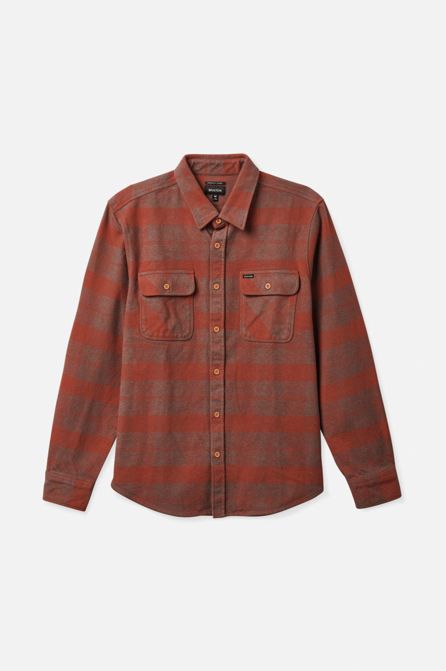 Tops Tejidos Brixton Bowery Heavy Weight L/S Hombre Rojos | EQYCFN861