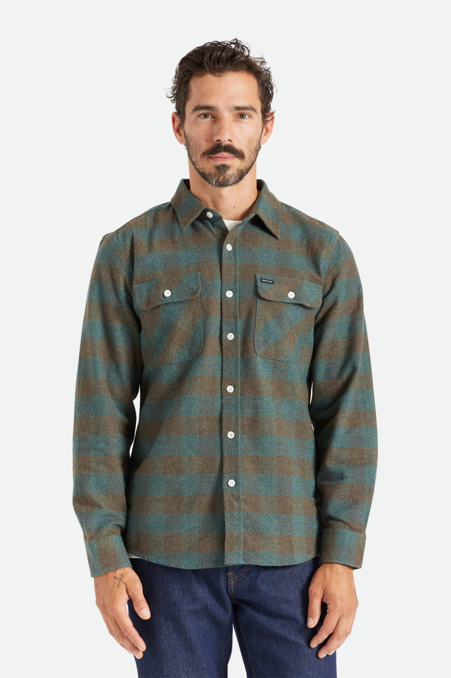 Tops Tejidos Brixton Bowery L/S Hombre Azules | SYZWUQ350