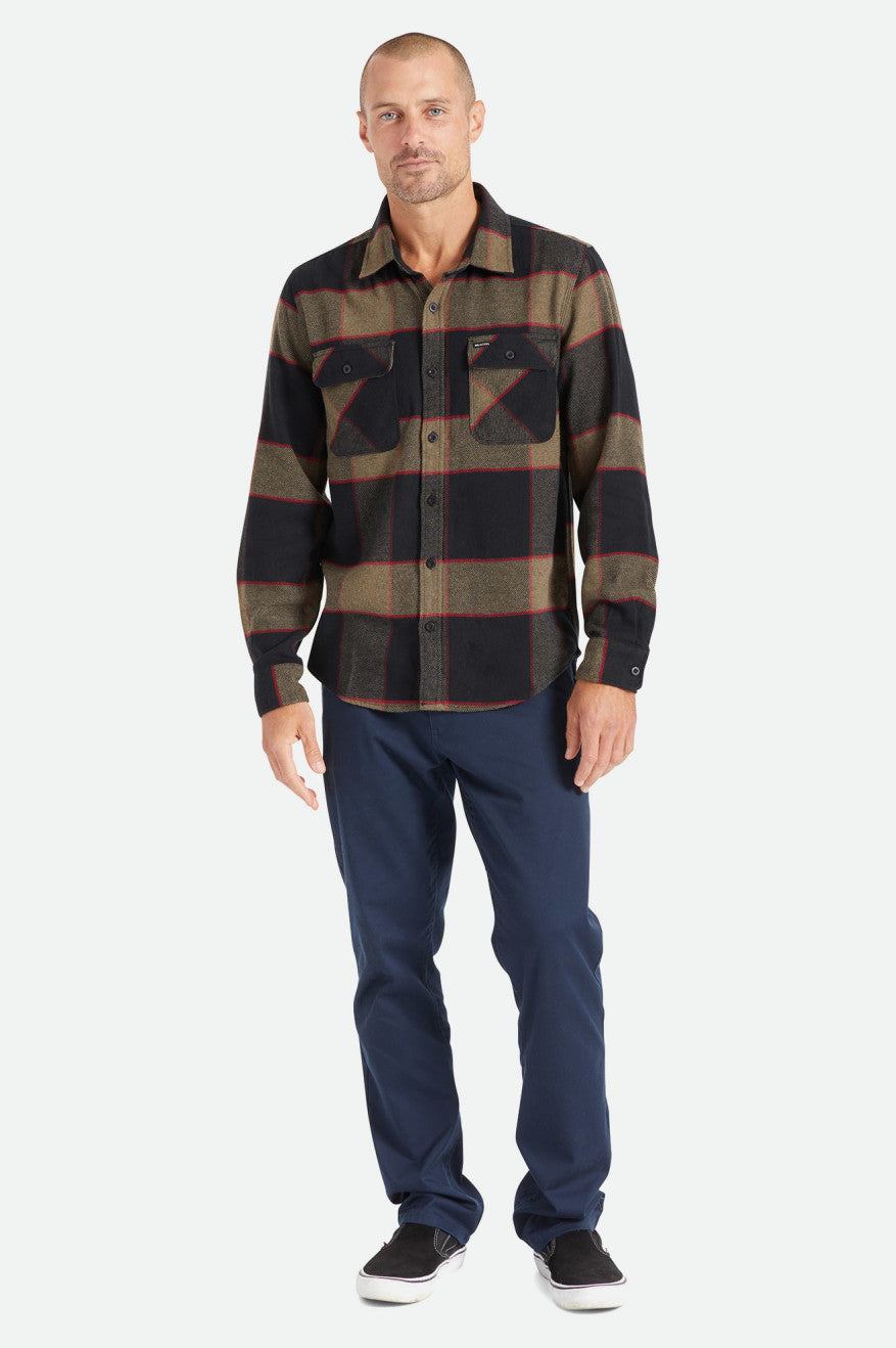 Tops Tejidos Brixton Bowery L/S Hombre Grises | NAOZIQ720