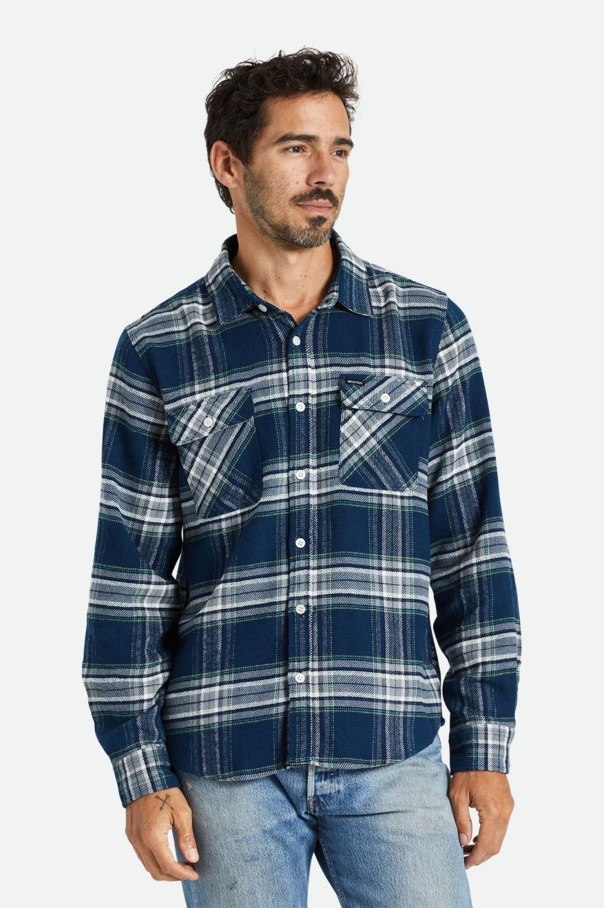 Tops Tejidos Brixton Bowery L/S Hombre Grises | OZMVJC351