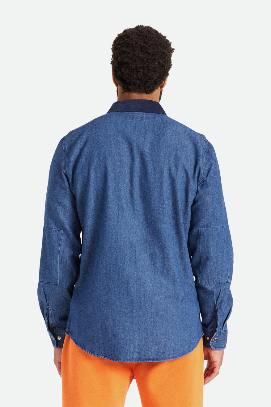 Tops Tejidos Brixton Bowery Reserve L/S Woven Hombre Azules | UMORIJ703