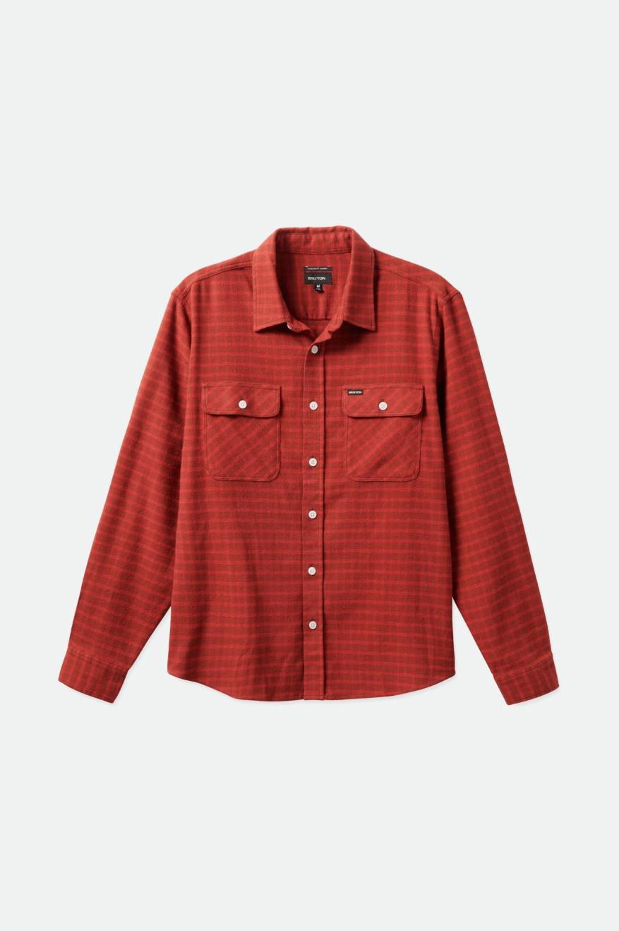 Tops Tejidos Brixton Bowery Stretch L/S Utility Hombre Rojos | YIZERT640