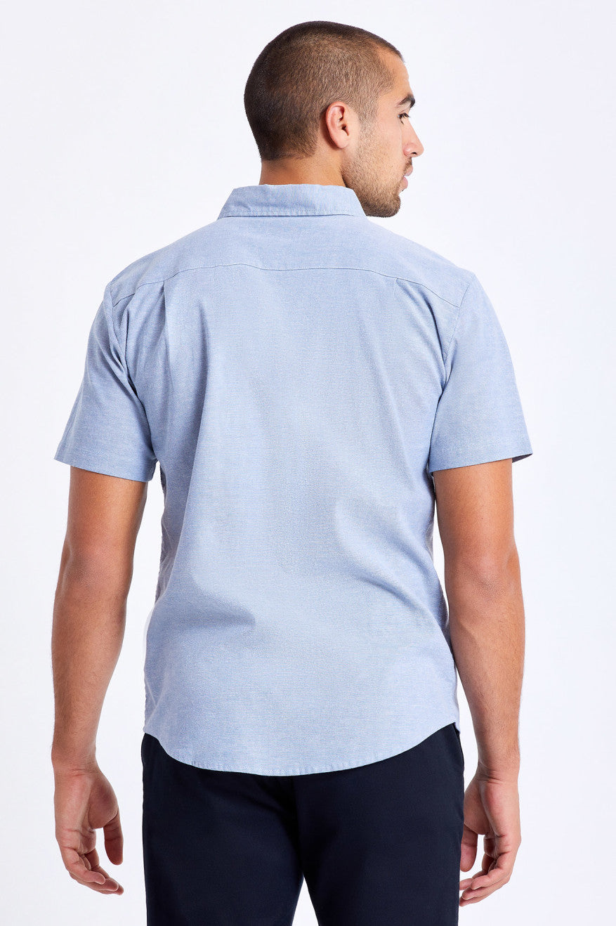 Tops Tejidos Brixton Charter Oxford S/S Hombre Azules Claro | AKPDIU596