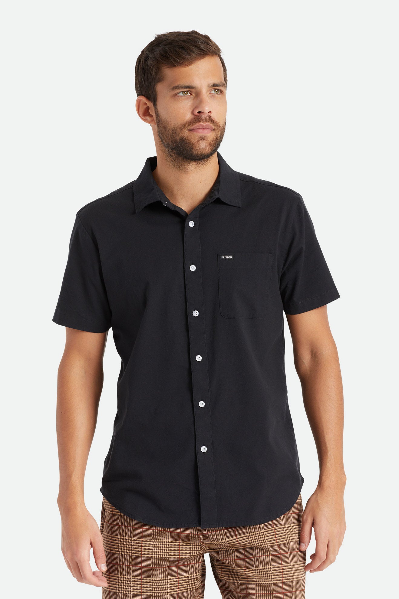 Tops Tejidos Brixton Charter Oxford S/S Hombre Negros | KMQWXS986