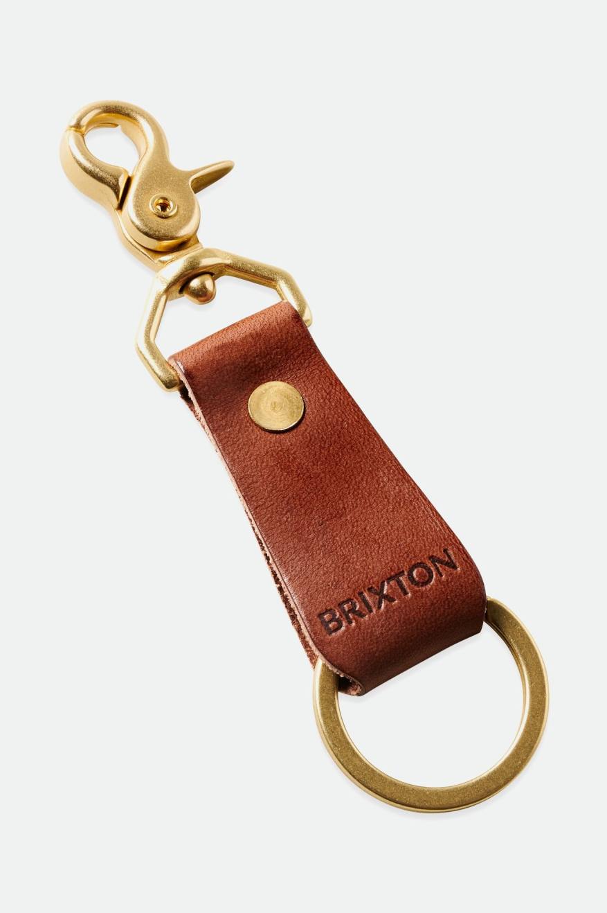 Accesorios Brixton Artifact Cuero Key Clip Unisex Marrom | ULROWT619