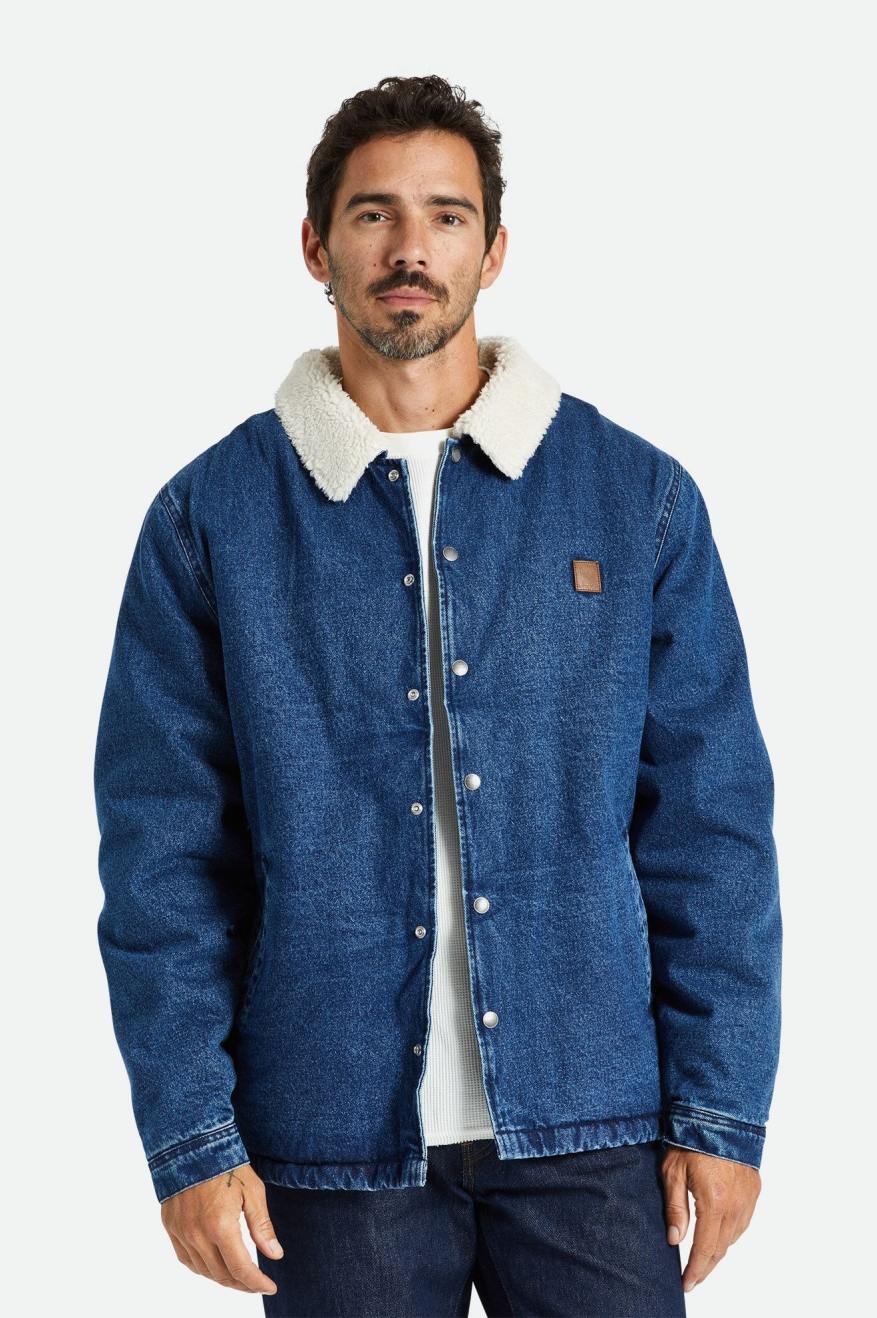 Chaquetas Brixton Beta Sherpa Forro Coaches Hombre Azules | RDAHZU176