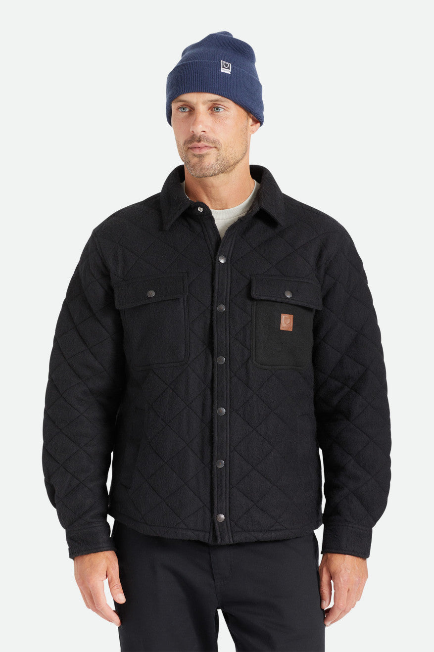 Chaquetas Brixton Cass Acolchado Fleece Hombre Negros | ESACYJ306