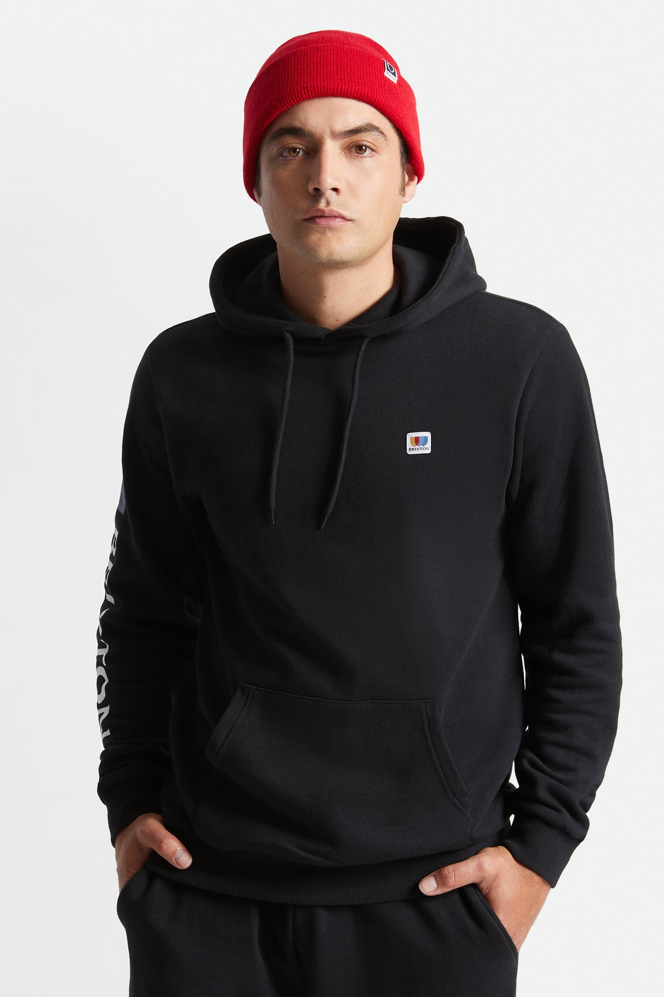 Sudadera Con Capucha Brixton Alton Hombre Negros | DWJXKT214