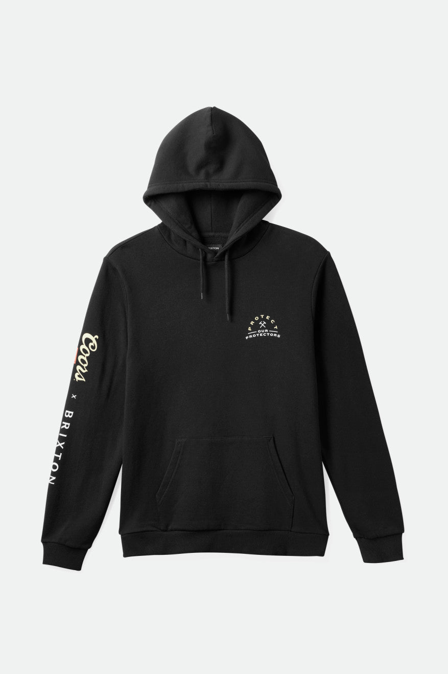 Sudadera Con Capucha Brixton Coors Protector II Hombre Negros | EZVPGN935