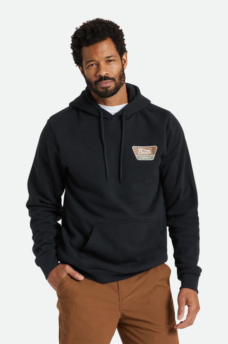 Sudadera Con Capucha Brixton Linwood Hombre Negros | XJHBAW680