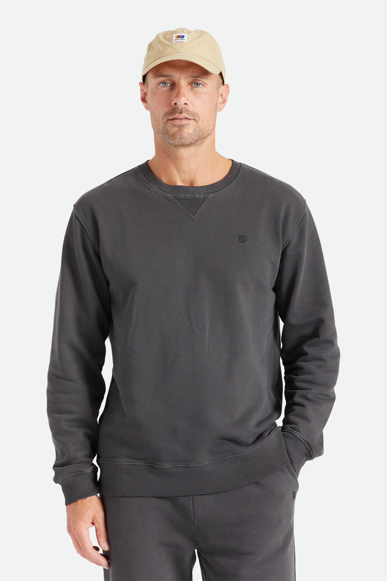 Sudadera Con Capucha Brixton Vintage Reserve Crew Hombre Negros | BMFISU216