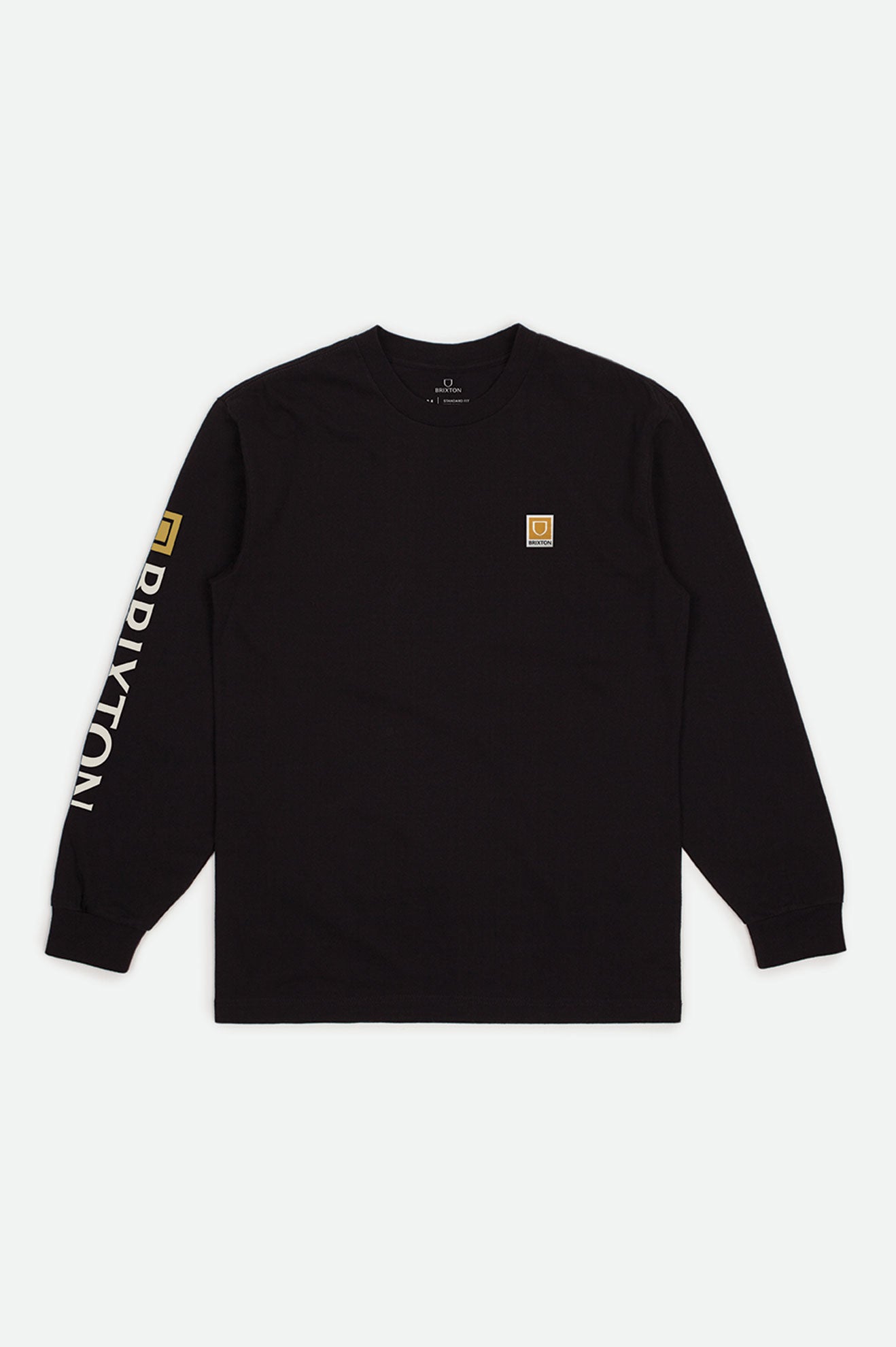 Tops Brixton Beta II L/S Standard Hombre Negros | NRMYIF089