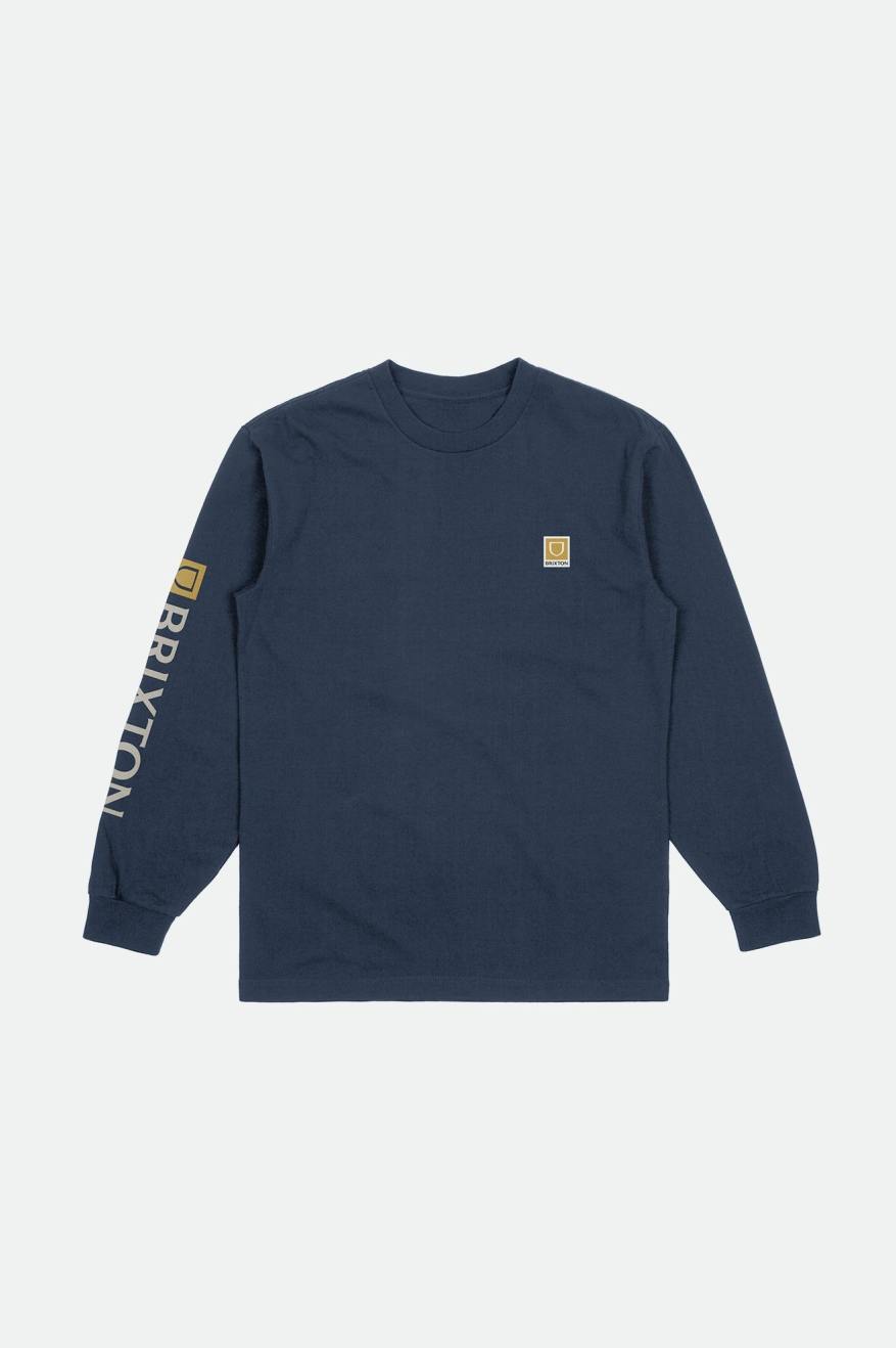 Tops Brixton Beta II L/S Standard Hombre Azules | NZROBL643